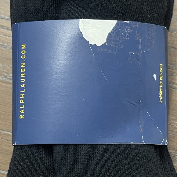 Polo Ralph Lauren Mens Socks 6 Pack Black Classic Sport Half Cushioned Sole NEW - Picture 6 of 6